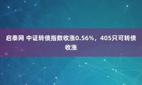 启泰网 中证转债指数收涨0.56%，405只可转债收涨